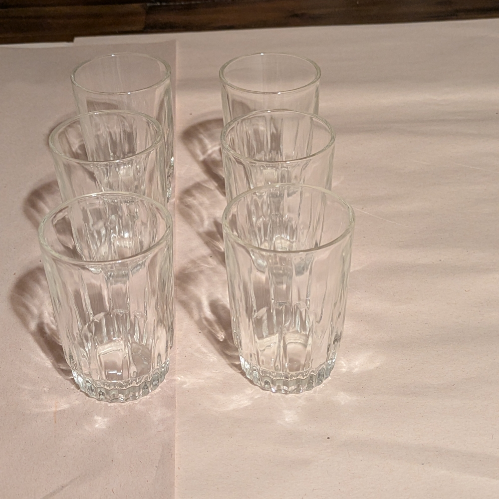 Set of 6 Clear Glass Tumblers